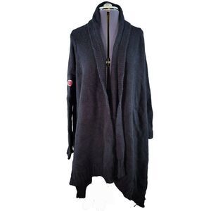 Meesh & Mia Utah Utes Black Cardigan Wrap Sweater Sz M